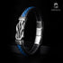 Lederarmband herren blau unendlichkeit unisex armreif
